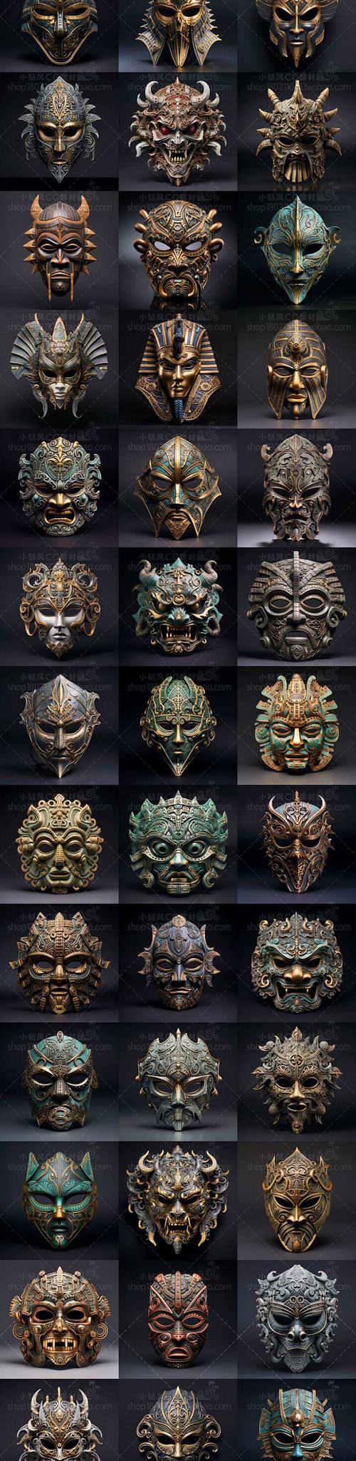 ai青铜面具图片素材影视游戏场景道具概念设计绘画美术资源